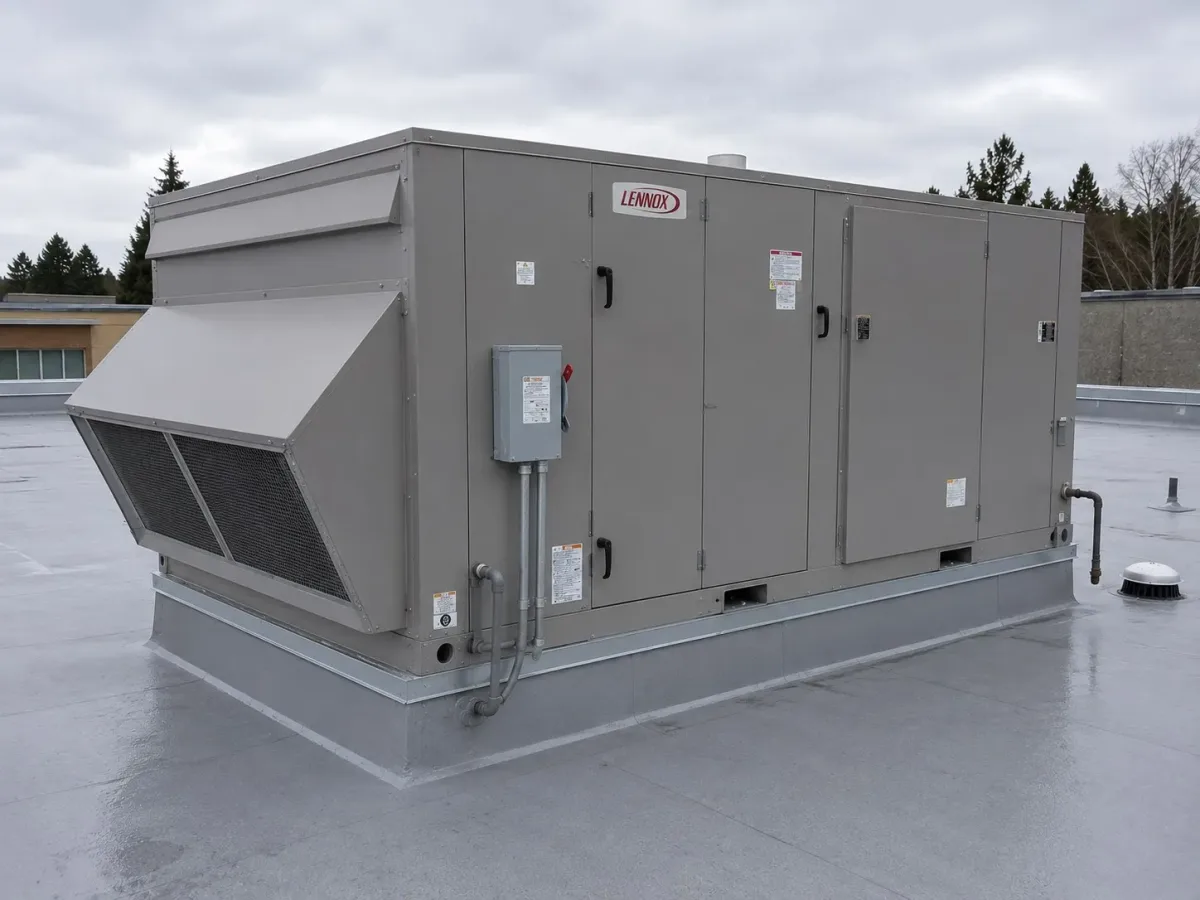 New commercial rooftop HVAC unit installed by Westside Comfort Solutions