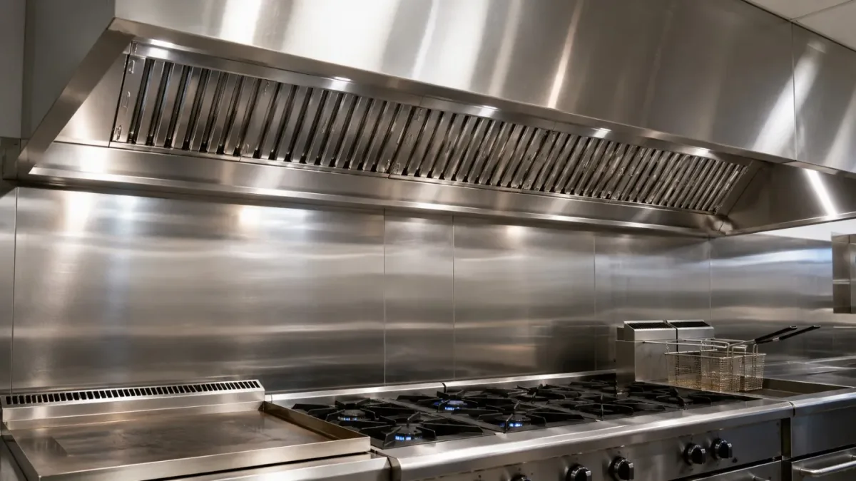 Commercial kitchen hood and ventilation system installed by Westside Comfort Solutions, Washington