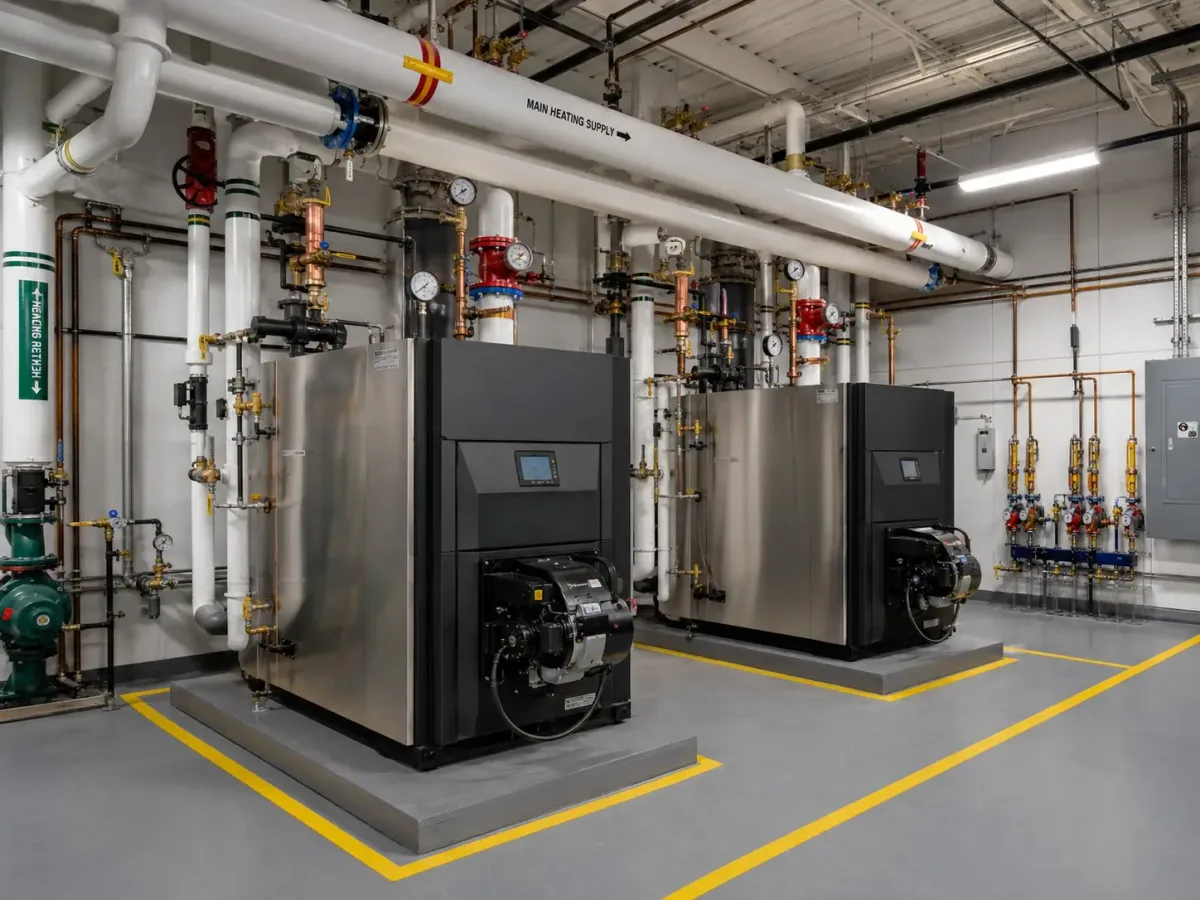 Completed commercial mechanical system installed by Westside Comfort Solutions in Renton, WA